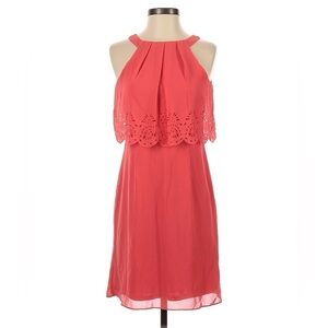 2/$30 Jessica Simpson shift dress with ruffle and eyelet detail.  Pink/ peach